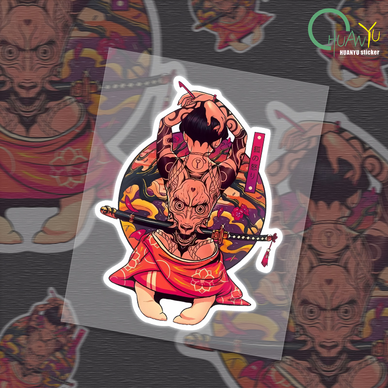 Motorcycle Gear Japan - For Japanese Cherry Samurai Car Sticker